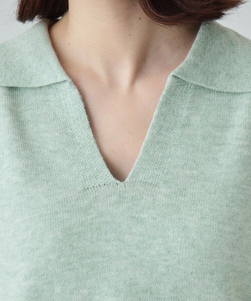 SHOO・LA・RUE（シューラルー）の「【S－LL】スキッパー衿付きニット（ニット/セーター・レディース・ダークグレー/ベージュ/グリーン系・04/03/02/01）」の19枚目の写真