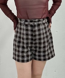【ＳＥＴＵＰ対応】ラメチェックハイウエストショートパンツ