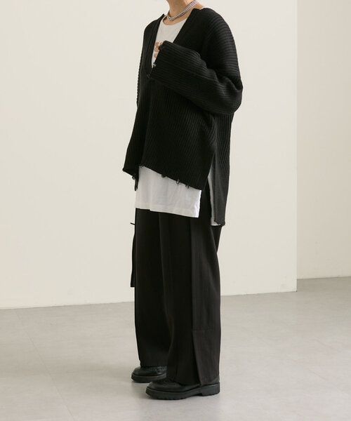ear PAPILLONNER(イアパピヨネ)の「ダメージニット【SUM1 STYLE(スミスタイル)】(ニット/セーター・レディース・ボルドー/ブラック・FREE)」の11枚目の写真