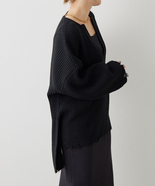 ear PAPILLONNER(イアパピヨネ)の「ダメージニット【SUM1 STYLE(スミスタイル)】(ニット/セーター・レディース・ボルドー/ブラック・FREE)」の15枚目の写真