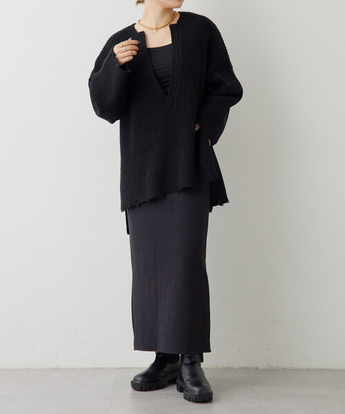 ear PAPILLONNER(イアパピヨネ)の「ダメージニット【SUM1 STYLE(スミスタイル)】(ニット/セーター・レディース・ボルドー/ブラック・FREE)」の19枚目の写真