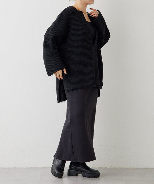ear PAPILLONNER(イアパピヨネ)の「ダメージニット【SUM1 STYLE(スミスタイル)】(ニット/セーター・レディース・ボルドー/ブラック・FREE)」の20枚目の写真