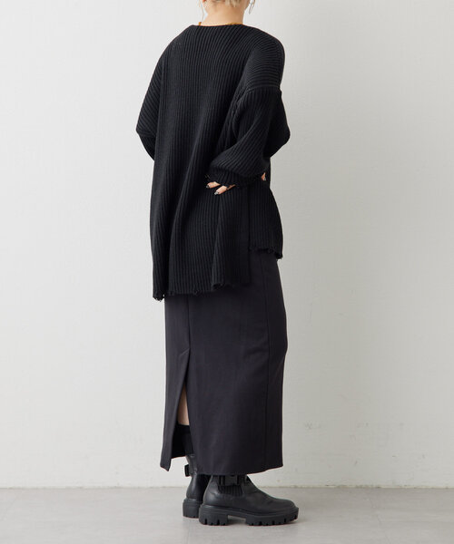 ear PAPILLONNER(イアパピヨネ)の「ダメージニット【SUM1 STYLE(スミスタイル)】(ニット/セーター・レディース・ボルドー/ブラック・FREE)」の21枚目の写真