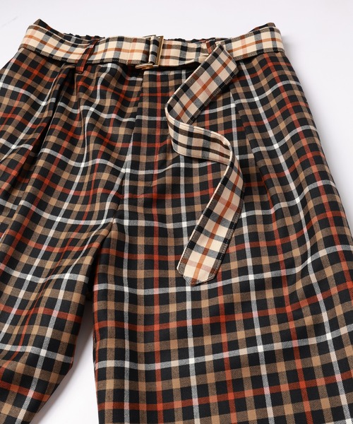 CULLNI for DAKS ベルト付きセミワイドタックパンツ ｜DAKS
