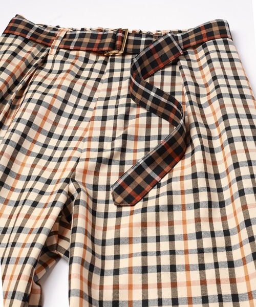 CULLNI for DAKS LONDON Tuck Pants with Long Belt（スラックス