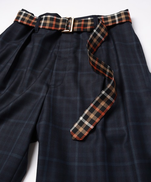 CULLNI for DAKS LONDON Tuck Pants with Long Belt（スラックス