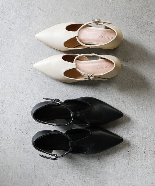 select MOCA（セレクトモカ）の「ポインテッドTストラップパンプス（パンプス・レディース・ベージュ/ブラック・SMALL/MEDIUM/LARGE）」の5枚目の写真