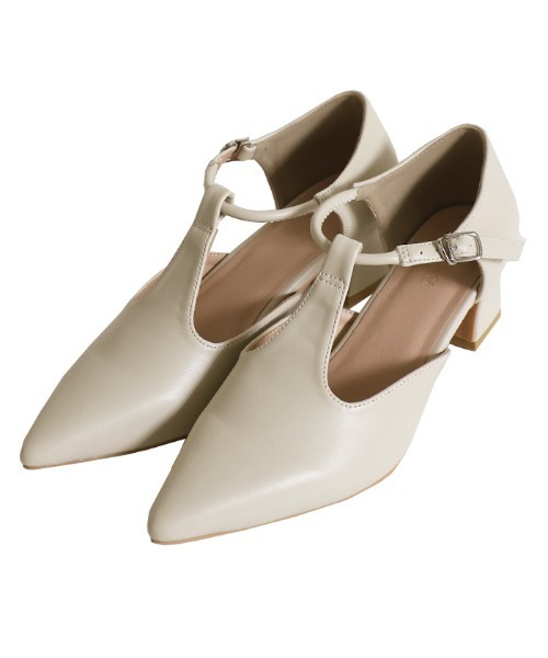 select MOCA（セレクトモカ）の「ポインテッドTストラップパンプス（パンプス・レディース・ベージュ/ブラック・SMALL/MEDIUM/LARGE）」の19枚目の写真