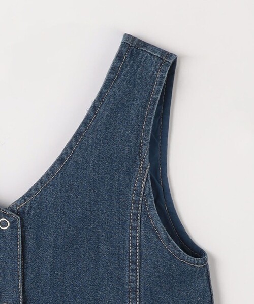 UNIVERSAL OVERALL（ユニバーサルオーバーオール）の「【別注】＜UNIVERSAL OVERALL＞TJ デニム 2WAYジャンパースカート / キッズ  100cm-130cm（ワンピース・キッズ・ダークグレー/コバルトブルー・XS(100-110cm)/S(120-130cm)）」の6枚目の写真
