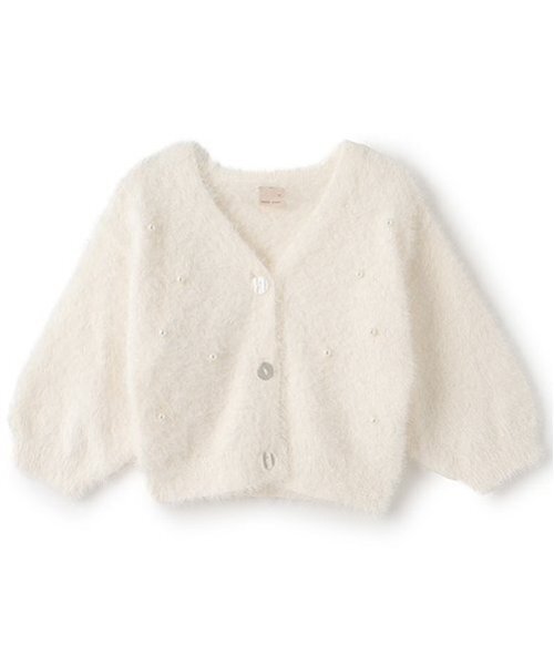 petit main（プティマイン）の「【リンク】シャギーニットカーディガン(キッズ)（カーディガン/ボレロ・キッズ・グレー/ライトピンク/アイボリー・M/S/L）」の15枚目の写真