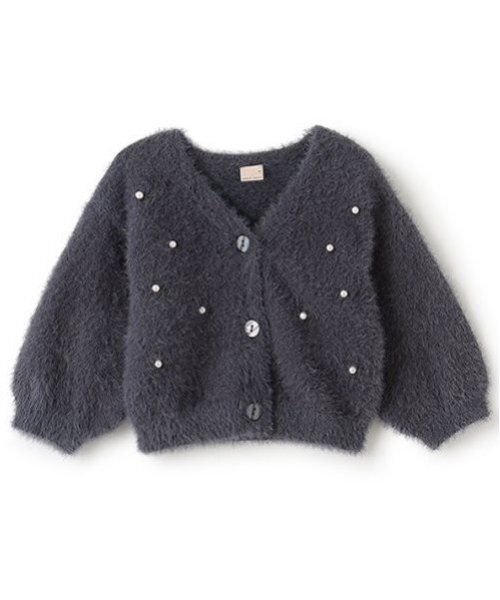 petit main（プティマイン）の「【リンク】シャギーニットカーディガン(キッズ)（カーディガン/ボレロ・キッズ・グレー/ライトピンク/アイボリー・M/S/L）」の16枚目の写真