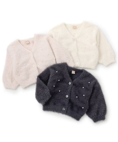 petit main（プティマイン）の「【リンク】シャギーニットカーディガン(キッズ)（カーディガン/ボレロ・キッズ・グレー/ライトピンク/アイボリー・M/S/L）」の21枚目の写真