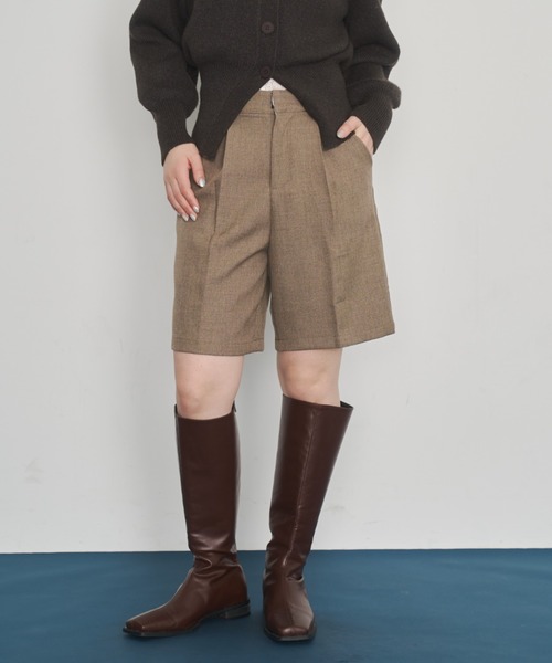 Happy John（ハッピージョン）の「basic half pants/ベーシックハーフパンツ（その他パンツ・レディース・ブラック/ベージュ・SMALL/MEDIUM）」の2枚目の写真