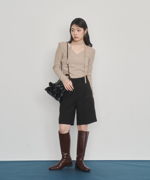 Happy John（ハッピージョン）の「basic half pants/ベーシックハーフパンツ（その他パンツ・レディース・ブラック/ベージュ・SMALL/MEDIUM）」の19枚目の写真