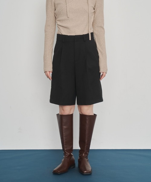 Happy John（ハッピージョン）の「basic half pants/ベーシックハーフパンツ（その他パンツ・レディース・ブラック/ベージュ・SMALL/MEDIUM）」の3枚目の写真