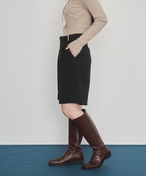 Happy John（ハッピージョン）の「basic half pants/ベーシックハーフパンツ（その他パンツ・レディース・ブラック/ベージュ・SMALL/MEDIUM）」の4枚目の写真