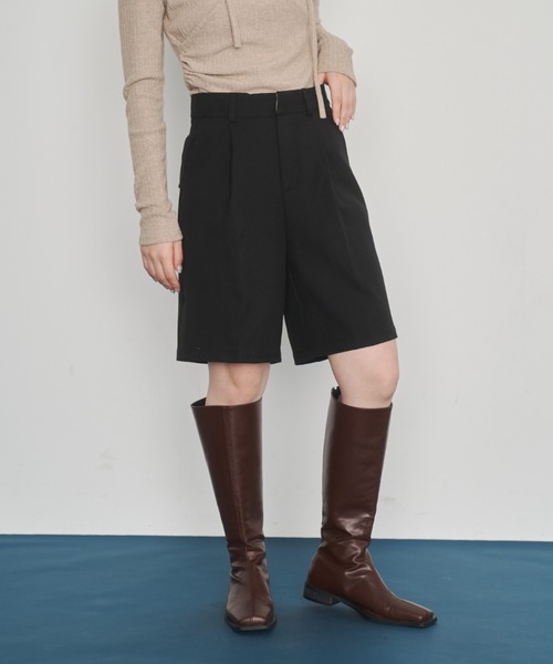 Happy John（ハッピージョン）の「basic half pants/ベーシックハーフパンツ（その他パンツ・レディース・ブラック/ベージュ・SMALL/MEDIUM）」の6枚目の写真