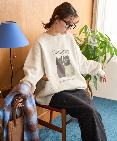 セール】限定展開 いたずらキャット 裏起毛 スウェット