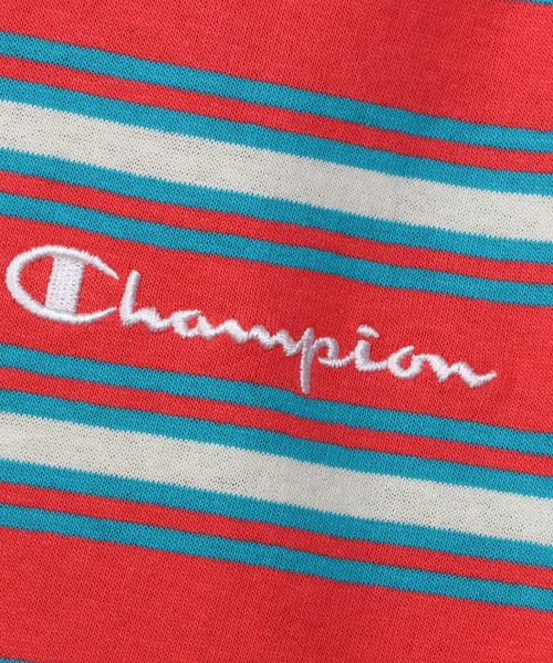 Champion（チャンピオン）の「【Champion/チャンピオン】キッズ ベーシック ボーダーショートスリーブTシャツ（Tシャツ/カットソー・キッズ・ブルー系その他2/ダークネイビー/ピンク系1・160/150/140/130/110/100/120）」の8枚目の写真