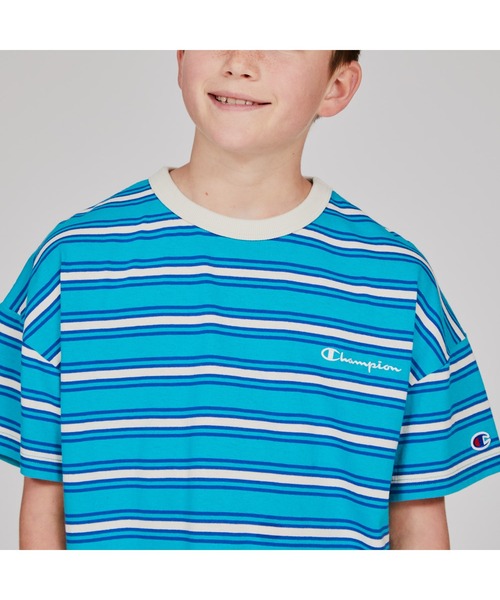 Champion（チャンピオン）の「【Champion/チャンピオン】キッズ ベーシック ボーダーショートスリーブTシャツ（Tシャツ/カットソー・キッズ・ブルー系その他2/ダークネイビー/ピンク系1・160/150/140/130/110/100/120）」の20枚目の写真