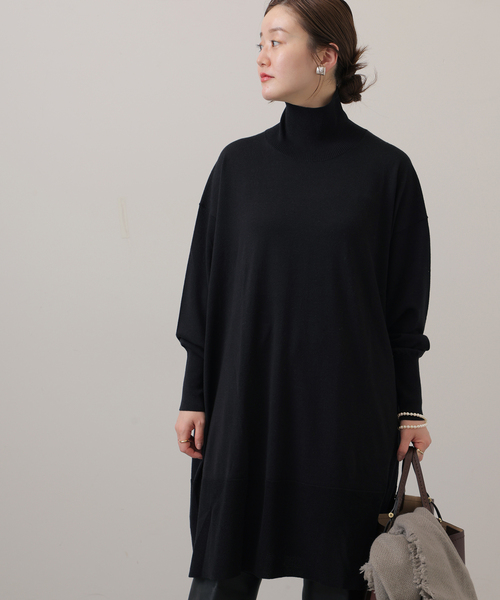 イエナ　Grossy タートルネックロングプルオーバーIENA ニットワンピース IENA（イエナ）の「Grossy タートルネックロングプルオーバー（ニット