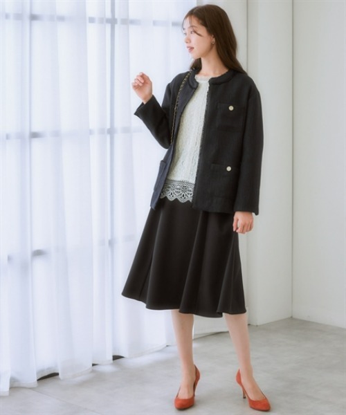 7days Life Styling(セブンデイズライフスタイリング)の「総レース8分袖ブラウス カットソー裏地付(シャツ/ブラウス・レディース・ブラック/アイボリー・M/S/3L/LL/L/4L/5L)」の7枚目の写真