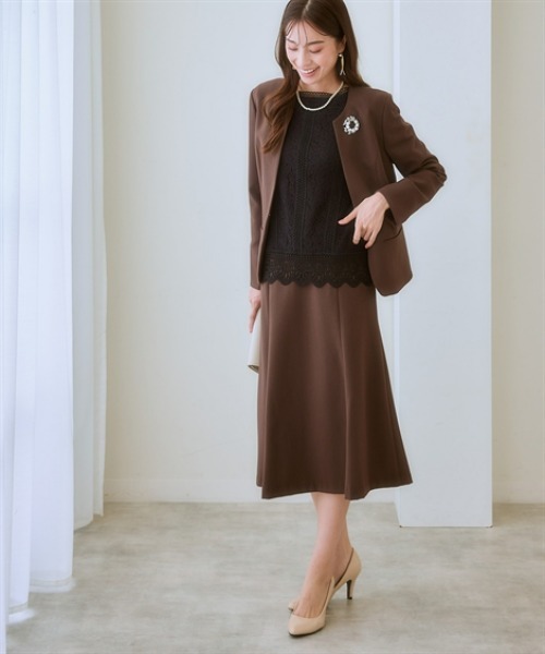 7days Life Styling(セブンデイズライフスタイリング)の「総レース8分袖ブラウス カットソー裏地付(シャツ/ブラウス・レディース・ブラック/アイボリー・M/S/3L/LL/L/4L/5L)」の13枚目の写真