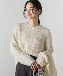 Vネックラメモールニットプルオーバー≪手洗い可能≫