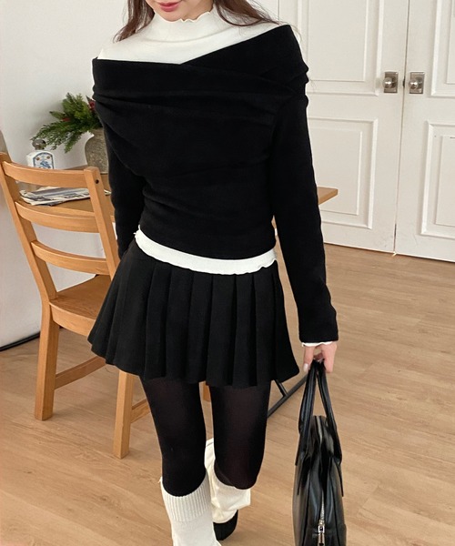 ウールミニプリーツスカートパンツ（スカート）｜by muni:r（バイ