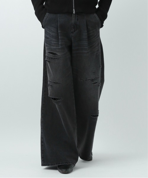 BLAYMORE（ブレイモア）の「【BLAYMORE】Damage Wide Denim Pants / ダメージ加工（デニムパンツ・メンズ・ブラック・S/M）」の18枚目の写真