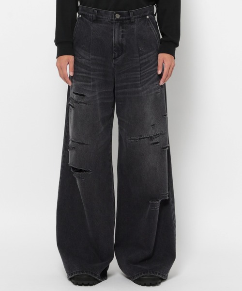 BLAYMORE（ブレイモア）の「【BLAYMORE】Damage Wide Denim Pants / ダメージ加工（デニムパンツ・メンズ・ブラック・S/M）」の19枚目の写真