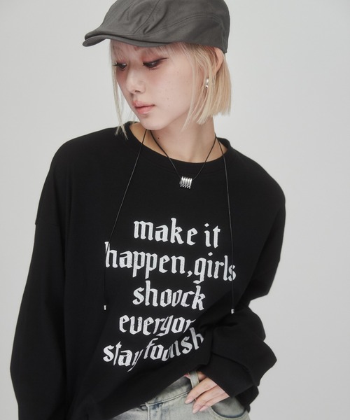 ENVYM（アンビー）の「ロゴプリントビッグロンT（Tシャツ/カットソー・レディース・ホワイト/ブラック・FREE）」の10枚目の写真