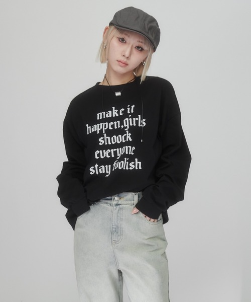 ENVYM（アンビー）の「ロゴプリントビッグロンT（Tシャツ/カットソー・レディース・ホワイト/ブラック・FREE）」の17枚目の写真