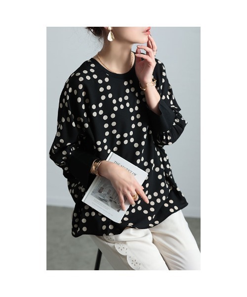 Sawa a la mode(サワアラモード)の「ドット柄ドルマンカットソー(Tシャツ/カットソー・レディース・ブラック・FREE)」の15枚目の写真