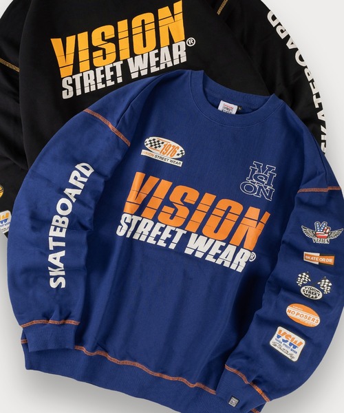 【VISION STREET WEAR/ヴィジョンストリートウェア】レーシングデザイン バック＆アームプリント スウェット オーバーサイズ（スウェット）｜VISION STREET WEAR（ヴィジョンストリートウェア） 6,527円