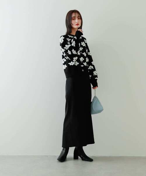 SENSE OF PLACE by URBAN RESEARCH（センスオブプレイスバイアーバンリサーチ）の「フラワージャガードカーディガン（カーディガン/ボレロ・レディース・ブラック系その他/ブルー系その他/グレー系その他・ONE）」の16枚目の写真