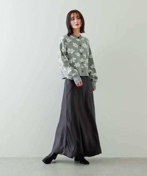SENSE OF PLACE by URBAN RESEARCH（センスオブプレイスバイアーバンリサーチ）の「フラワージャガードカーディガン（カーディガン/ボレロ・レディース・ブラック系その他/ブルー系その他/グレー系その他・ONE）」の20枚目の写真