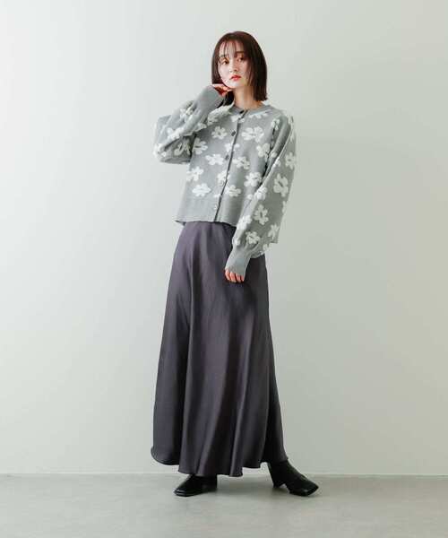 SENSE OF PLACE by URBAN RESEARCH（センスオブプレイスバイアーバンリサーチ）の「フラワージャガードカーディガン（カーディガン/ボレロ・レディース・ブラック系その他/ブルー系その他/グレー系その他・ONE）」の21枚目の写真