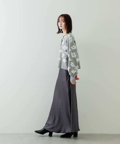 SENSE OF PLACE by URBAN RESEARCH（センスオブプレイスバイアーバンリサーチ）の「フラワージャガードカーディガン（カーディガン/ボレロ・レディース・ブラック系その他/ブルー系その他/グレー系その他・ONE）」の22枚目の写真