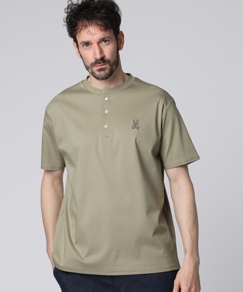 シルケットスムース ヘンリーネック Tシャツ（Tシャツ/カットソー 