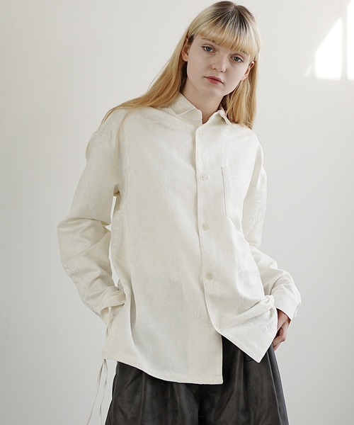 MinoriTY（マイノリティ）の「【MinoriTY】フラワージャガードサイドレースシャツ（シャツ/ブラウス・メンズ・ホワイト/ブラック/グリーン・S/M/L）」の6枚目の写真