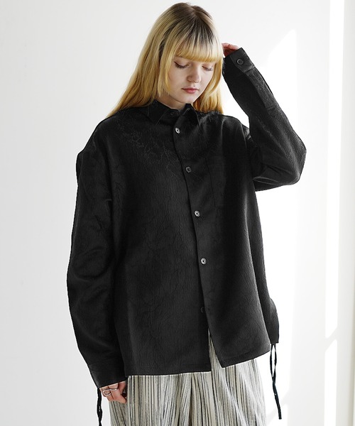 MinoriTY（マイノリティ）の「【MinoriTY】フラワージャガードサイドレースシャツ（シャツ/ブラウス・メンズ・ホワイト/ブラック/グリーン・S/M/L）」の8枚目の写真