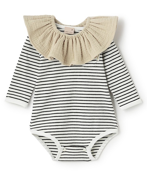 petit main（プティマイン）の「スタイ付きロンパース（ロンパース・キッズ・ライトブルー/アイボリー/ブラック・80ｃｍ/70cm）」の6枚目の写真