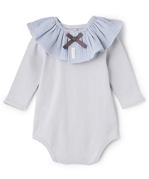 petit main（プティマイン）の「スタイ付きロンパース（ロンパース・キッズ・ライトブルー/アイボリー/ブラック・80ｃｍ/70cm）」の13枚目の写真