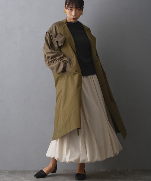 NICOLE white（ニコルホワイト）の「袖配色ランダムリブプルオーバー（Tシャツ/カットソー・レディース・サックスブルー/イエロー/ネイビー/オフホワイト/ブラック/グレー/モカ/ボルドー・FREE）」の14枚目の写真