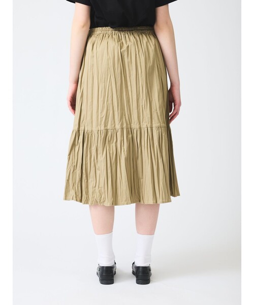 mizuiroind（ミズイロインド）の「mizuiro ind ワッシャープリーツティアードスカート（スカート・レディース・グレー/ベージュ/ブラック・FREE）」の18枚目の写真