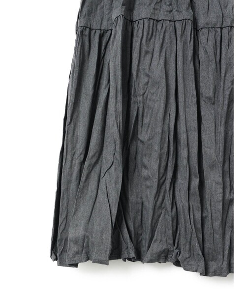 mizuiro ind　ミズイロインド　（新品）ティアードスカート mizuiro ind ワッシャープリーツティアードスカート（スカート