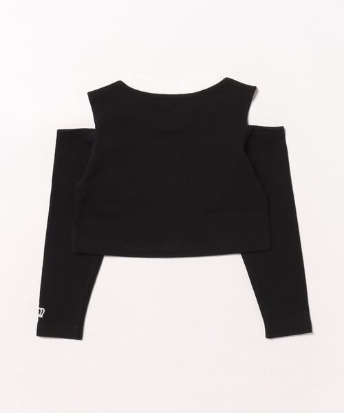BABYDOLL(ベビードール)の「肩だし ロンT 0207K(Tシャツ/カットソー・キッズ・ブラック/ライトグリーン系1・120cm/130cm/140cm/90cm/110cm/100cm)」の3枚目の写真