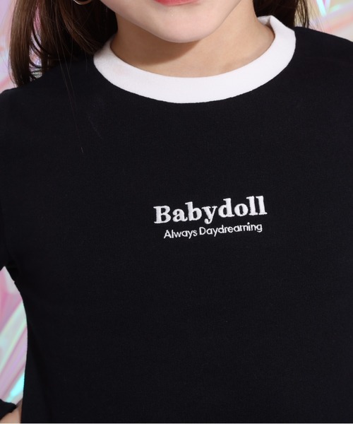 BABYDOLL(ベビードール)の「肩だし ロンT 0207K(Tシャツ/カットソー・キッズ・ブラック/ライトグリーン系1・120cm/130cm/140cm/90cm/110cm/100cm)」の6枚目の写真
