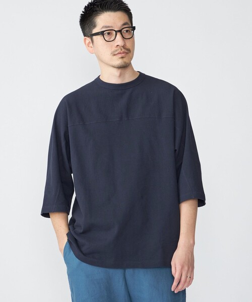 SHIPS(シップス)の「SHIPS: フットボール Tシャツ(6分丈)(Tシャツ/カットソー・メンズ・ホワイト/チャコールグレー/ネイビー・SMALL/MEDIUM/LARGE/X-LARGE)」の3枚目の写真